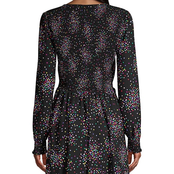 KATE SPADE CONFETTI PRINT SMOCKED SHIRT DRESS - Picture 4 of 16